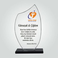 Şeffaf Kristal Cam Abonelik Tebrik Plaketi