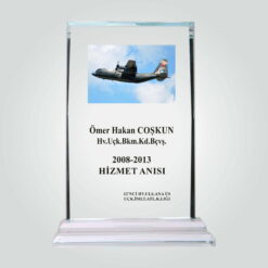 Şeffaf Kristal Cam Abonelik Hizmet Anısına Plaket