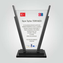 Siyah Cam Kristal Cam En İyi İş Adamı Ödülü Plaketi