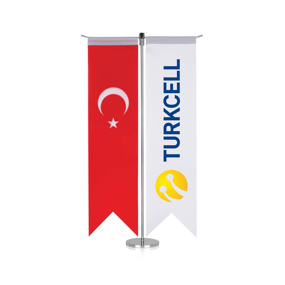 T Tipi Kırlangıç Masa Bayrağı (Direkli) 3 T Tipi Kırlangıç Masa Bayrağı (Direkli) - Görsel 3