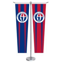 T Tipi Üçgen Kesim Masa Bayrağı (Direkli)