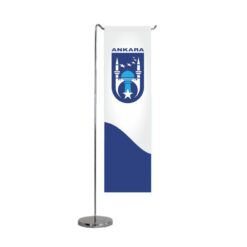 L Tipi Düz Kesim Masa Bayrağı (Direkli)