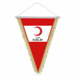 Üçgen Sarı Saçaklı Hatıra Takdim Flaması