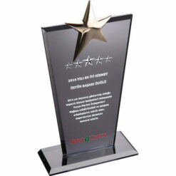 Alternative view of Yıldızlı Kristal Cam Üstün Başarı Tebrik Plaketi