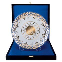 Altın Yaldız Figürlü Porselen Tabak Plaket