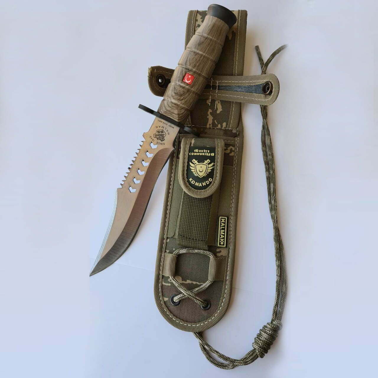 Askeri Ceviz Kurt Modeli Komando ve Av Bıçağı