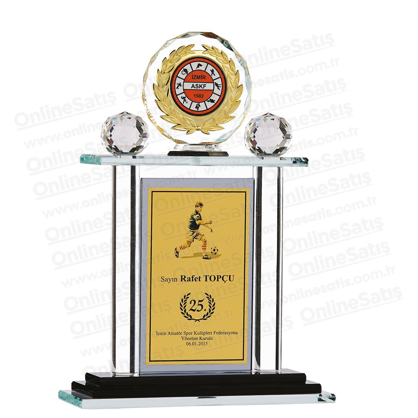 Kristal Cam Sütunlu Kubbeli Ödül Plaketi 2 Kristal Cam Sütunlu Kubbeli Ödül Plaketi - Görsel 2