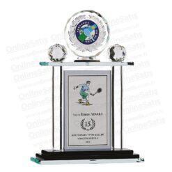 Kristal Cam Sütunlu Kubbeli Ödül Plaketi