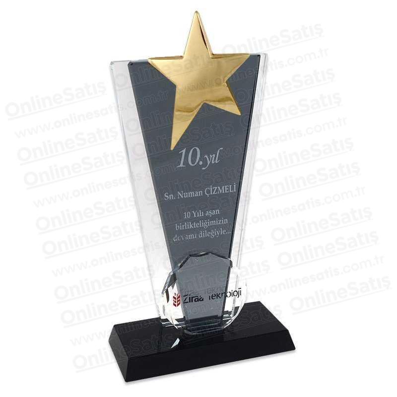 Metal Yıldızlı Fasetli Siyah Kristal - Görsel 2