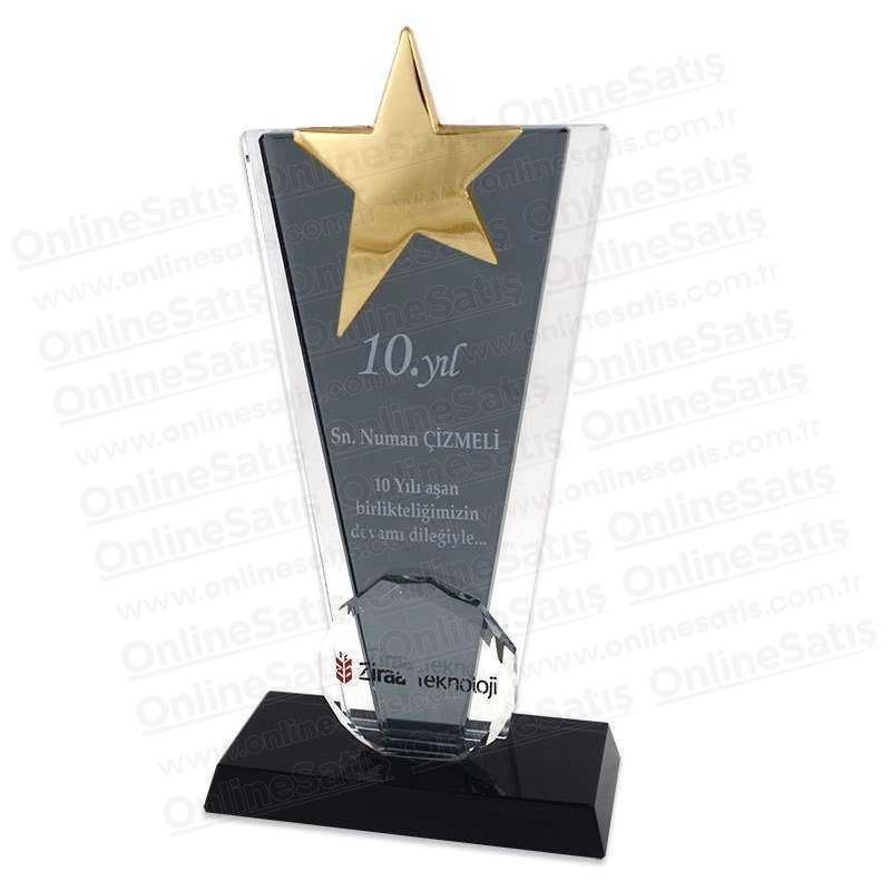 Metal Yıldızlı Fasetli Siyah Kristal - Görsel 3