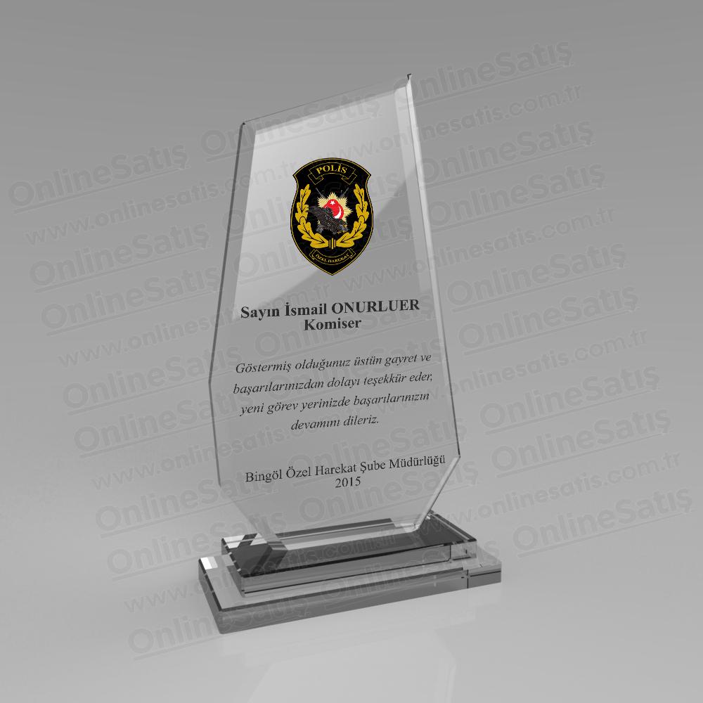 Polis Hizmet Anısı Kristal Plaket ŞLT-220