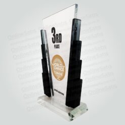 Alternative view of Vip Sütunlu Kristal Cam Başarı Tebrik Plaketi