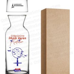 Karaf Başucu Bardaklı Logolu Sürahi 700 ML