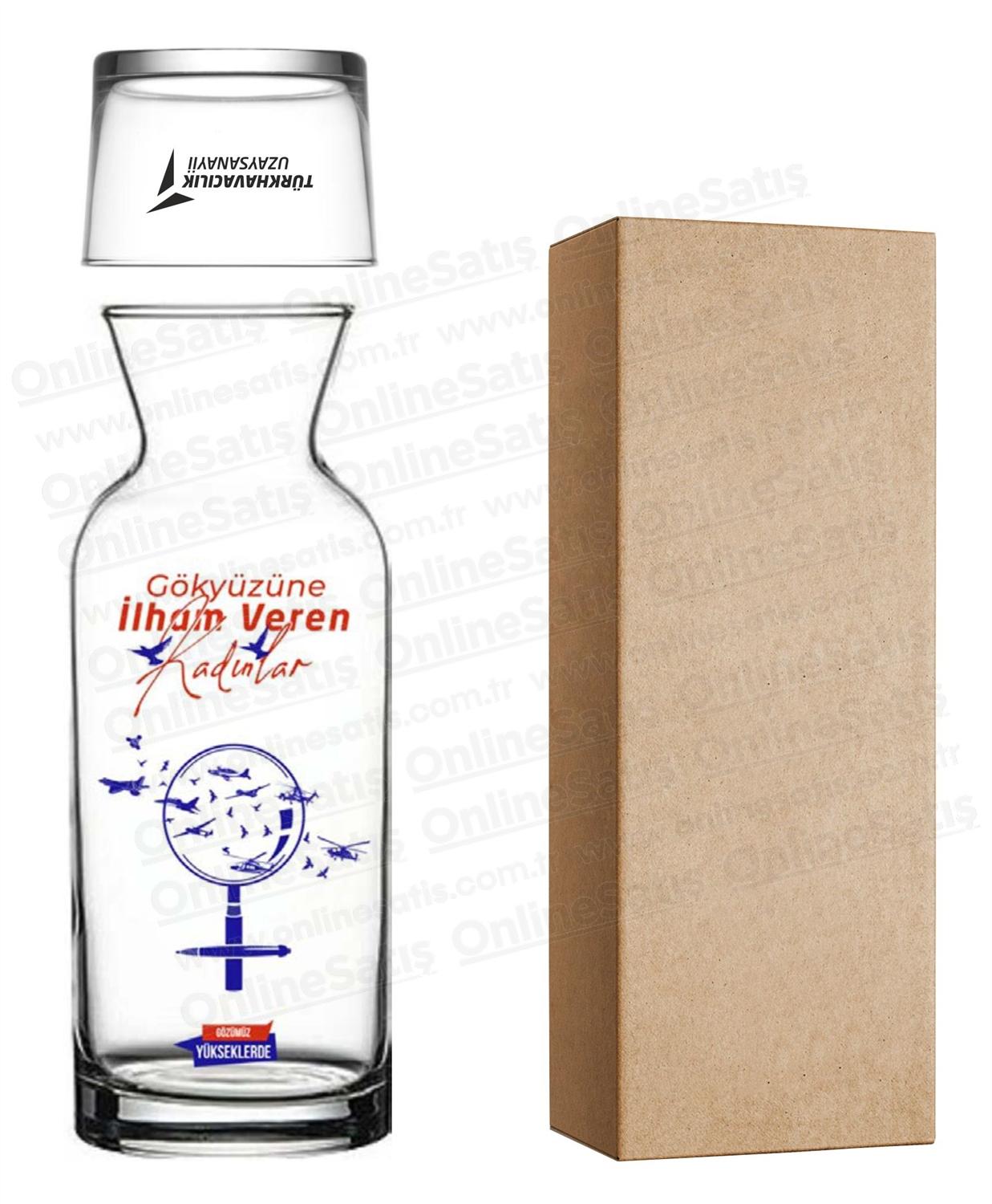 Karaf Başucu Bardaklı Logolu Sürahi 700 ML 1 Karaf Başucu Bardaklı Logolu Sürahi 700 ML