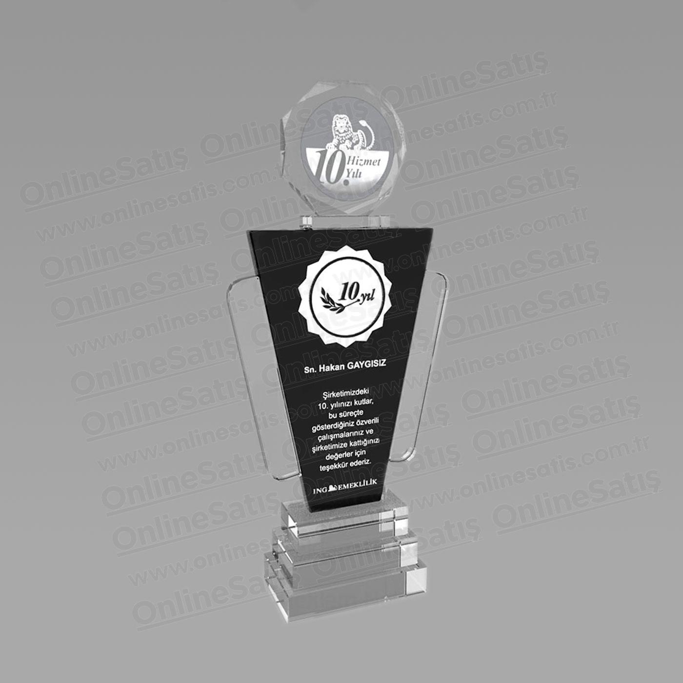 Kristal Cam Ödül Kupası Şeklinde Plaket 1 Kristal Cam Ödül Kupası Şeklinde Plaket