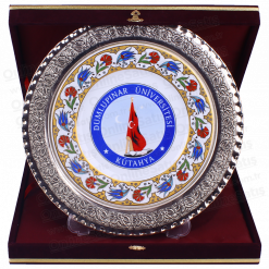 Gümüş Kaplı Çini Plaket - 03