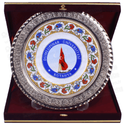 Gümüş Kaplı Çini Plaket - 03