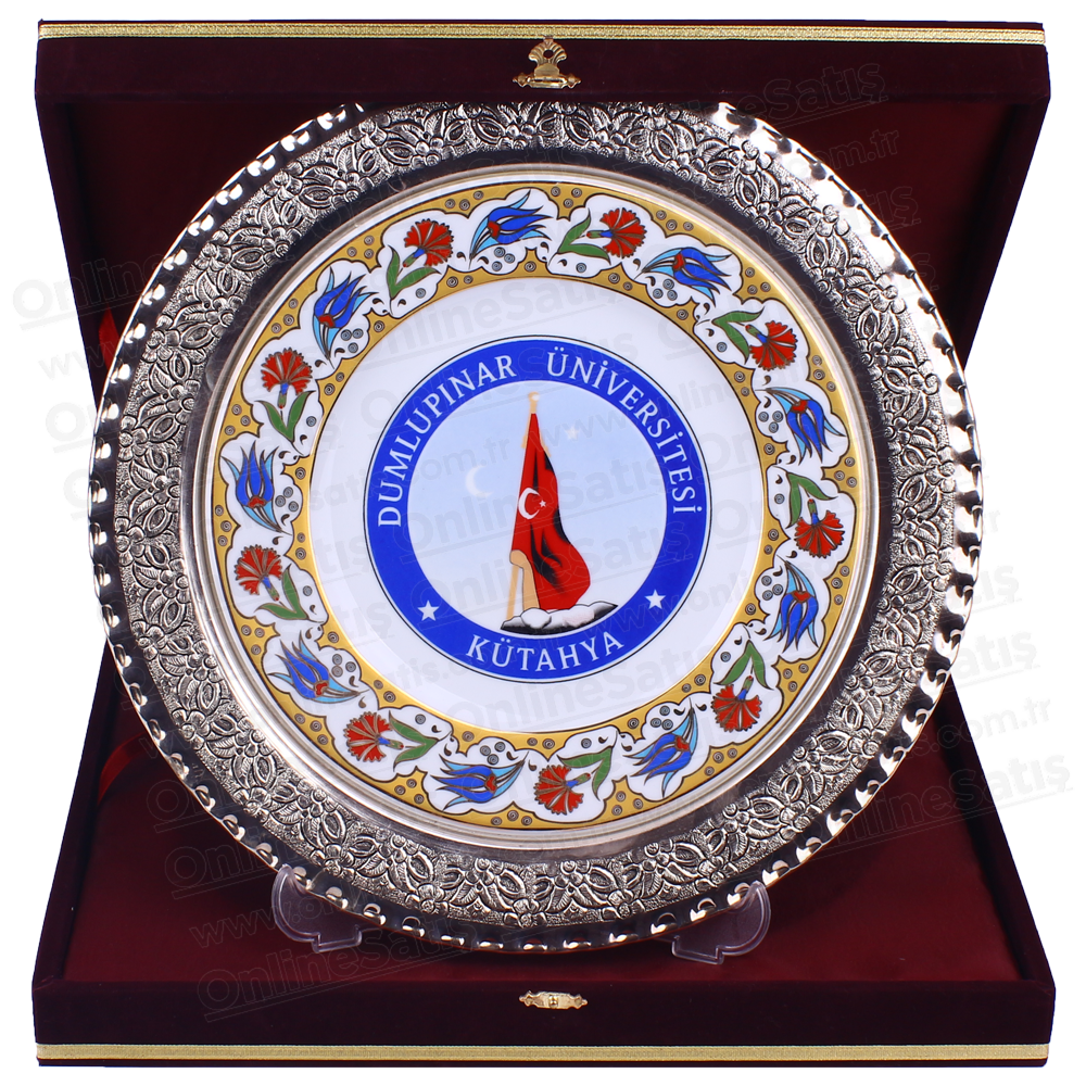 Gümüş Kaplı Çini Plaket - 03
