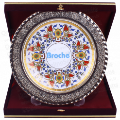 Gümüş Kaplı Çini Plaket - 04