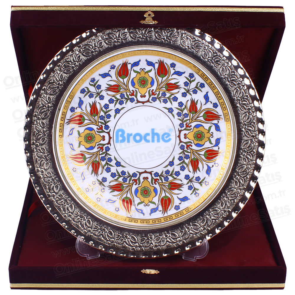 Gümüş Kaplı Çini Plaket - 04