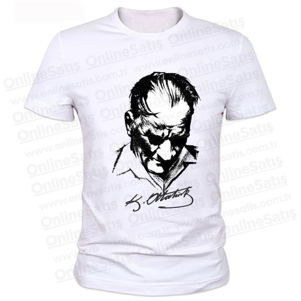 Sıfır Yaka Baskılı Atatürk Tişörtü 1 Sıfır Yaka Baskılı Atatürk Tişörtü
