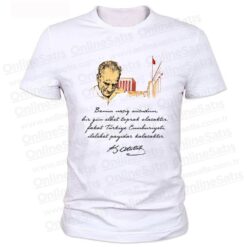 Alternative view of Sıfır Yaka Baskılı Atatürk Tişörtü