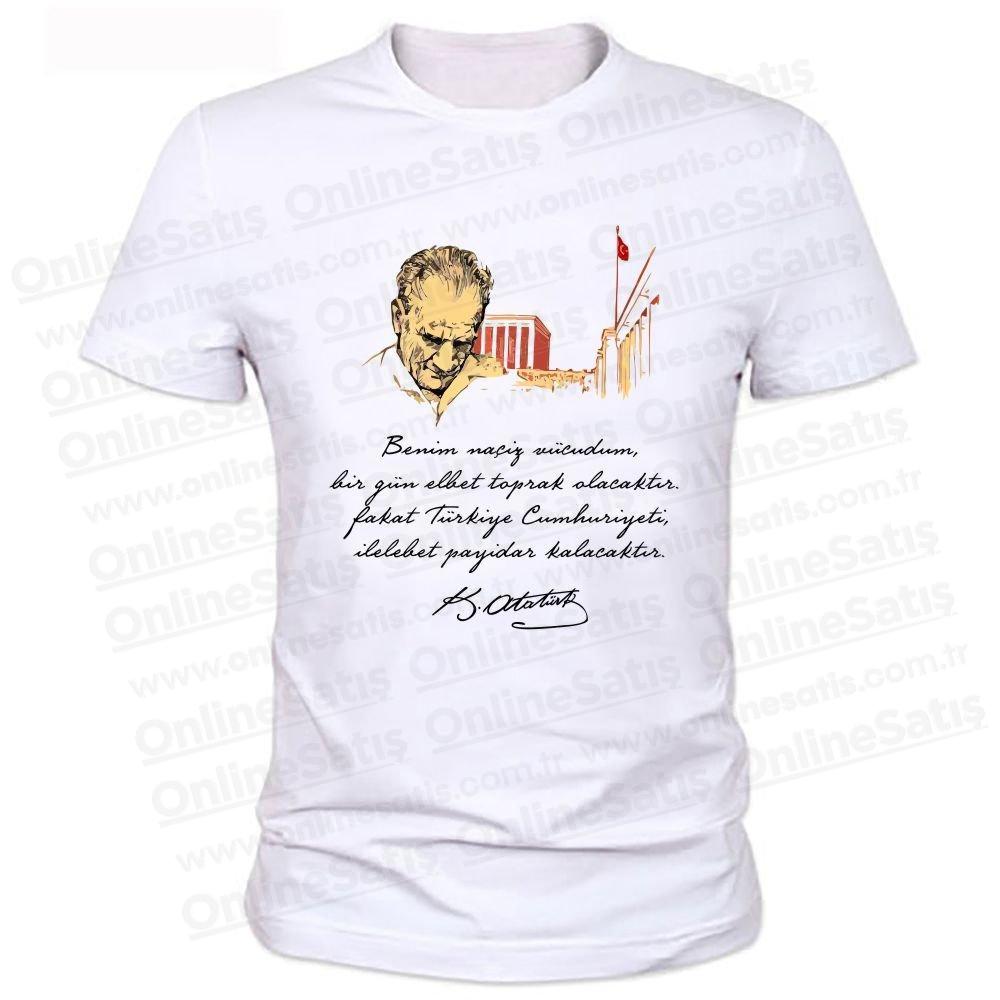 Sıfır Yaka Baskılı Atatürk Tişörtü 2 Sıfır Yaka Baskılı Atatürk Tişörtü - Görsel 2