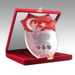 Askeri Kristal Cam Kalkan Albüm Plaket