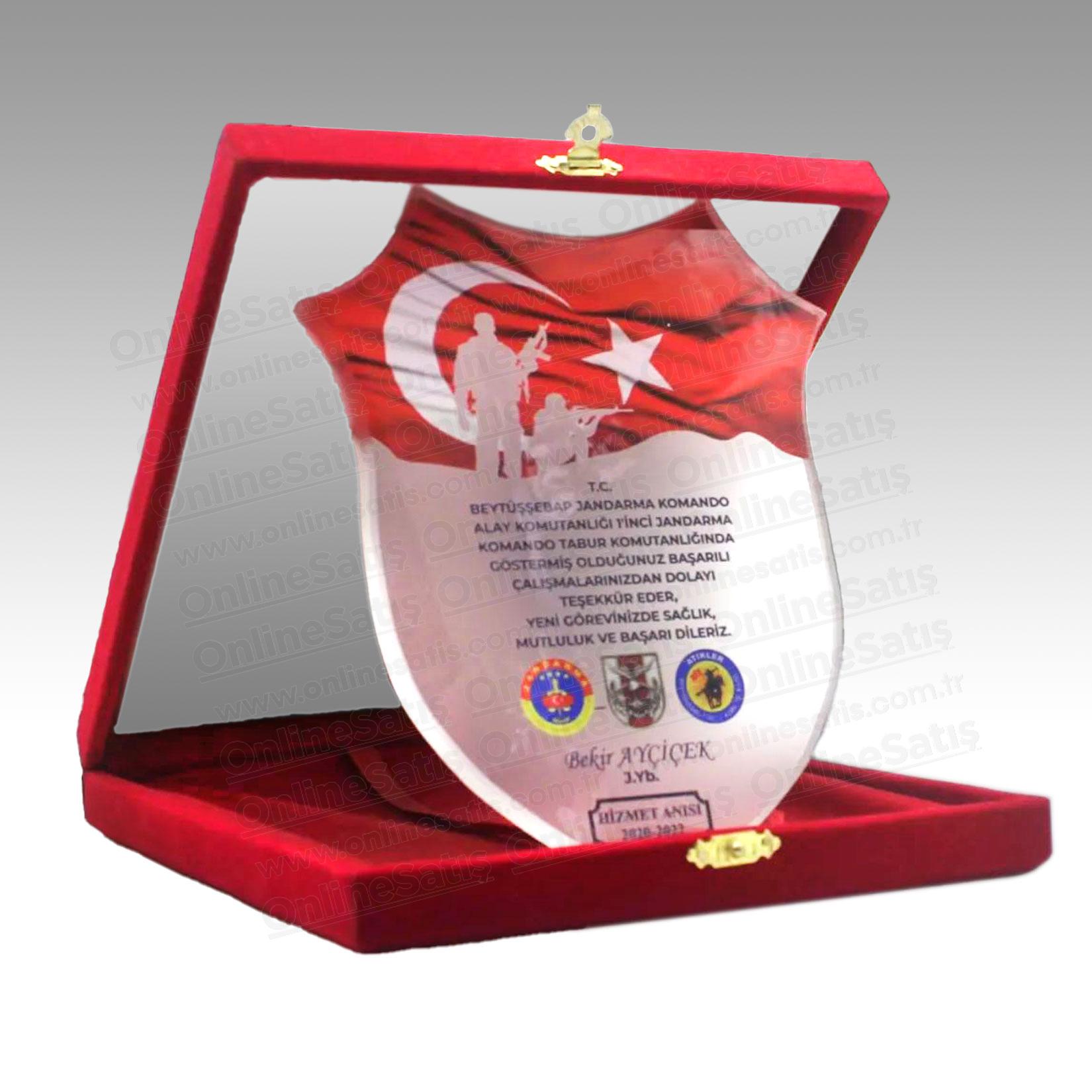 Classic Shop 76 Askeri Kristal Cam Kalkan Albüm Plaket