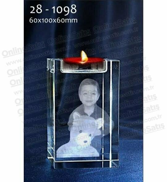 3D Kristal Hediye Ürünler - Resimli- Mumluk 1 3D Kristal Hediye Ürünler - Resimli- Mumluk