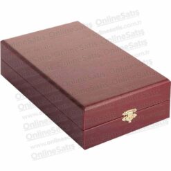 Bordo Deri Kristal Plaket Kutusu