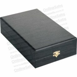 Siyah Deri Kristal Plaket Kutusu