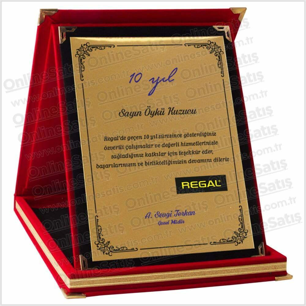 Kadife Plaket Kırmızı 15x20 cm - Büyükboy Albüm Plaket - Görsel 4
