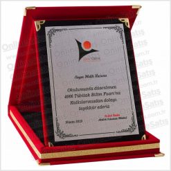 Classic Shop 36 Kadife Plaket Kırmızı 12x16 cm - Ortaboy Albüm Plaket
