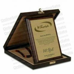 Deri Kutulu Ahşap Plaket 20x25