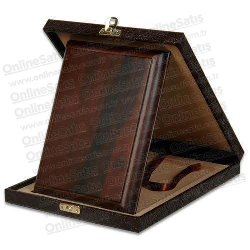 Deri Kutulu Ahşap Plaket 20x25 3 Deri Kutulu Ahşap Plaket 20x25 - Görsel 3