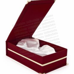 Bordo Kadife Kristal Plaket Kutusu (Özel Sipariş)