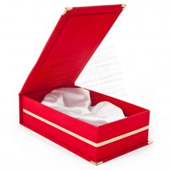 Kırmızı Kadife Kristal Plaket Kutusu