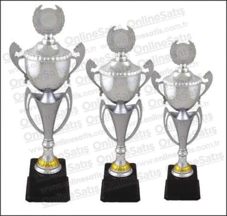 Gümüş Üçlü Ödül Kupası Set 54-47-39 CM