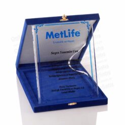 Kadife Kutulu Plaket Kristal Plaket 12X16