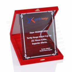 Kadife Kutulu Plaket Kristal Plaket 15X20