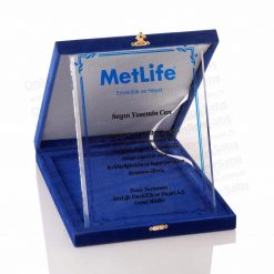 Kadife Kutulu Plaket Kristal Plaket 15X20