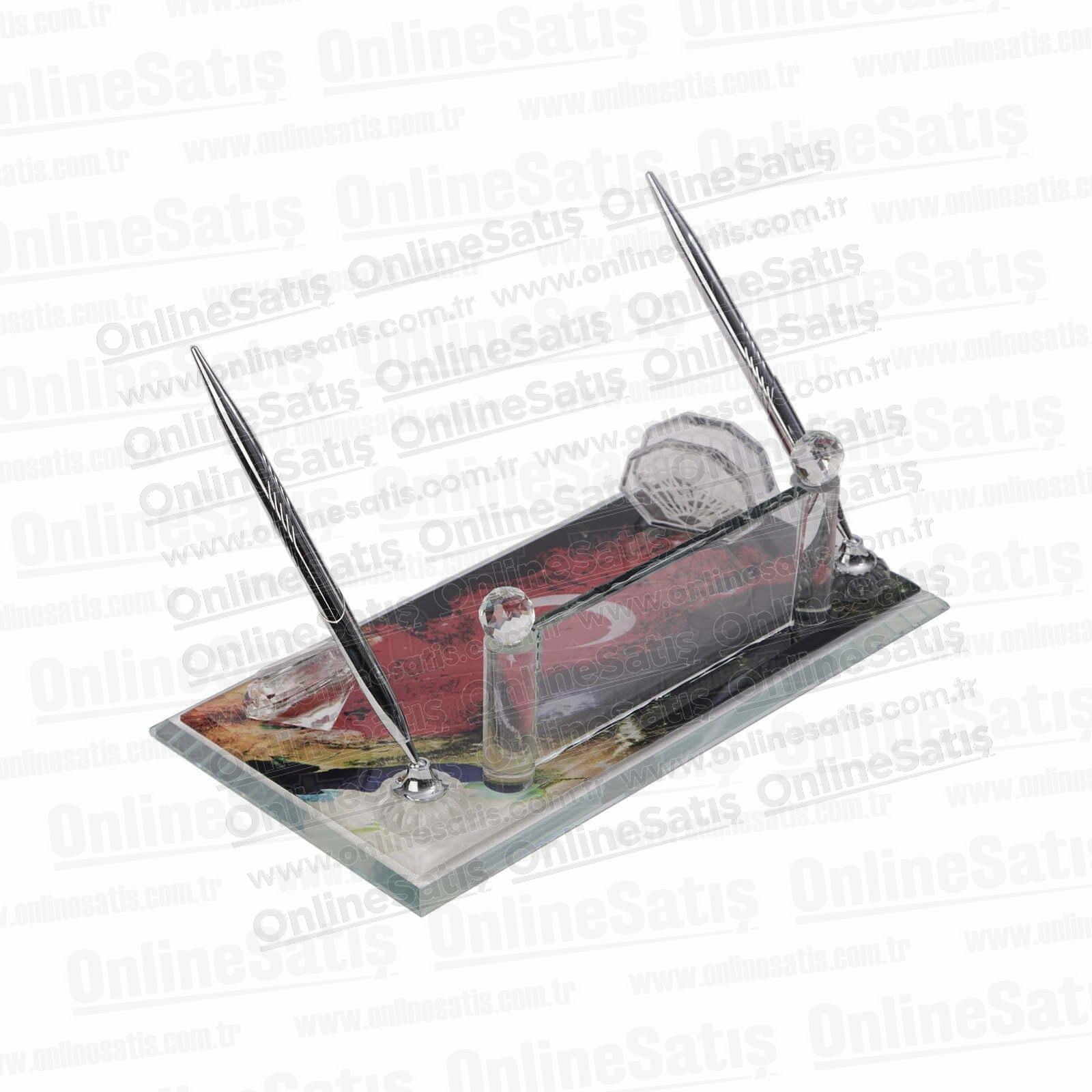 Kristal Masa İsimliği - Türk Bayrağı Motifli - Görsel 2