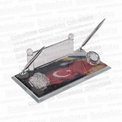 Classic Shop 28 Kristal Masa İsimliği - Türk Bayrağı Motifli