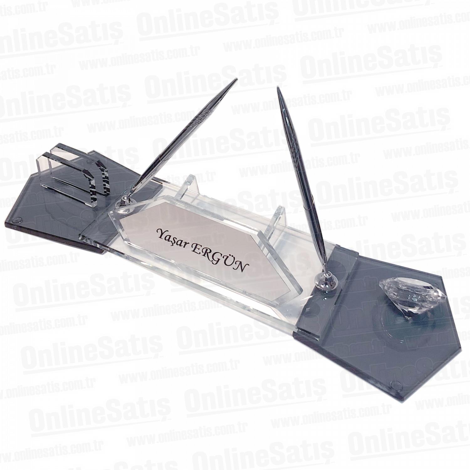 Kristal Masa İsimliği - Füme Cam 5 Kristal Masa İsimliği - Füme Cam - Görsel 5