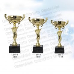 Altın Üçlü Ödül Kupası Set 36-33-32 CM