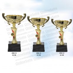 Classic Shop 38 Altın Üçlü Ödül Kupası Set 36-33-32 CM