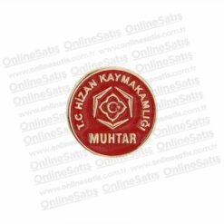 Classic Shop 32 Yuvarlak Gold Mineli Metal Döküm Yaka Rozeti