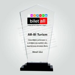 Kristal Cam İş Birliği Teşekkür Plaketi