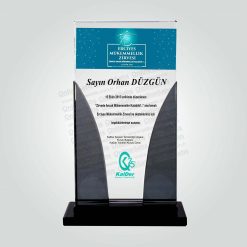 Özel Kesim Çift Cam Kristal Katılım Zirvesi Teşekkür Plaketi